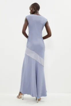 Coast Cowl Neck Satin Maxi Dress -Coast Sales Store bcc03117 dusty20blue xl 2