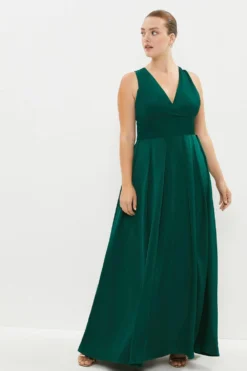 Coast Plus Size Full Skirted Satin Maxi Dress 7 Coast Plus Size Full Skirted Satin Maxi Dress -Coast Sales Store bcc03124 forest xl 1