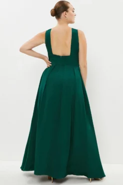 Coast Plus Size Full Skirted Satin Maxi Dress 8 Coast Plus Size Full Skirted Satin Maxi Dress -Coast Sales Store bcc03124 forest xl 2