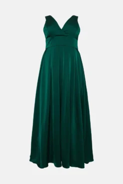 Coast Plus Size Full Skirted Satin Maxi Dress 9 Coast Plus Size Full Skirted Satin Maxi Dress -Coast Sales Store bcc03124 forest xl 3