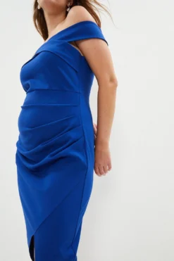 Coast Plus Size Cross Front Bardot Pencil Dress -Coast Sales Store bcc03143 cobalt xl 1