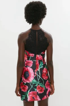 Coast Lace Back Twill Mini Dress -Coast Sales Store bcc03203 black xl 2