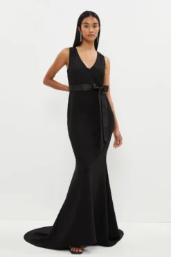 Coast Embroidered Bodice Puddle Hem Maxi Dress