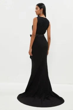 Coast Embroidered Bodice Puddle Hem Maxi Dress -Coast Sales Store bcc03237 black xl 2