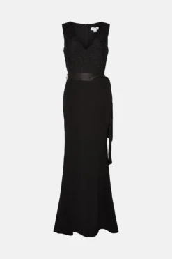 Coast Embroidered Bodice Puddle Hem Maxi Dress -Coast Sales Store bcc03237 black xl 3