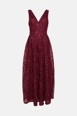 Coast Wrap Front Embroidered Full Skirt Maxi Dress -Coast Sales Store bcc03252 aubergine xl 3