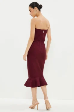Coast Fishtail Bandage Midi Dress -Coast Sales Store bcc03262 burgundy xl 2