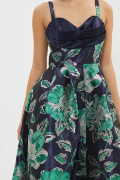 Coast ​​Petite Jacquard Midi Dress With Satin Top -Coast Sales Store bcc03286 navy xl 4