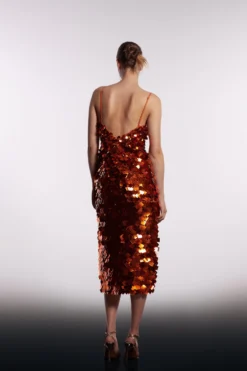 Coast Premium Square Sequin Midi Dress -Coast Sales Store bcc03355 orange xl 2 scaled