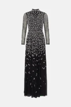 Coast Premium Leopard Sequin Ombre Maxi Dress -Coast Sales Store bcc03367 black xl 3
