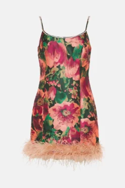 Coast Diamante Trim Mini Dress With Feather Hem -Coast Sales Store bcc03386 black xl 3