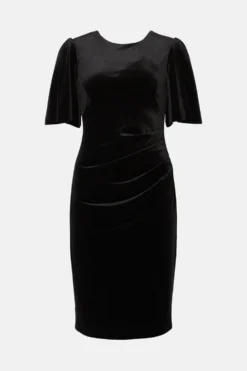 Coast Petite Velvet Flare Sleeve Sculpting Dress -Coast Sales Store bcc03427 black xl 3