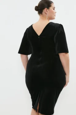 Coast Plus Size Velvet Flare Sleeve Sculpting Dress -Coast Sales Store bcc03428 black xl 2