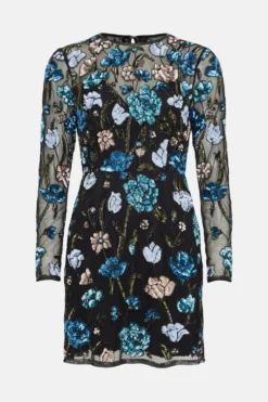 Coast Hand Embellished Long Sleeve Dress -Coast Sales Store bcc03442 black xl 3