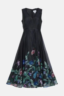 Coast Petite V Neck Tipped Organza Midi Dress -Coast Sales Store bcc03450 black xl 3