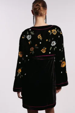 Coast Premium Hand Embellished Velvet Mini Wrap Dress -Coast Sales Store bcc03473 black xl 2 scaled