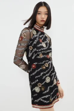 Coast Mini Dress With Hand Embellished Flowers​