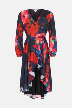 Coast Long Sleeve Ruffle Mid Wrap Dress -Coast Sales Store bcc03479 navy xl 3