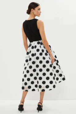 Coast Petite 2 In 1jacquard Spot Skirt Dress -Coast Sales Store bcc03487 mono xl 2