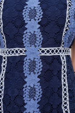 Coast Placement Lace Mini Dress With Collar -Coast Sales Store bcc03504 navy xl 4