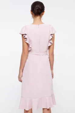 Coast Petite Ruffle Shoulder Tie Waist Dress -Coast Sales Store bcc03524 blush xl 2