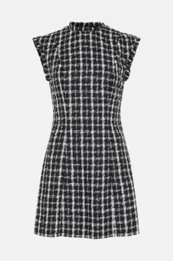Coast Cap Sleeve Tweed Structured Mini Dress -Coast Sales Store bcc03586 mono xl 3