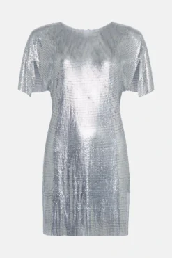 Coast Chainmail Mini Dress -Coast Sales Store bcc03659 silver xl 3