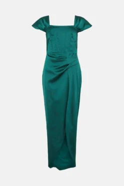 Coast Drape Sleeve Corset Maxi Dress -Coast Sales Store bcc03683 emerald xl 3