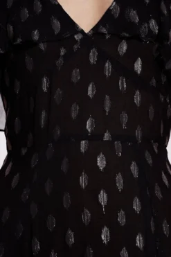 Coast Metallic Spot Cape Sleeve Midi Dress -Coast Sales Store bcc03722 black xl 4