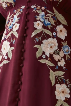 Coast Plus Size Mirrored Orchid Button Midi Dress -Coast Sales Store bcc03727 berry xl 2