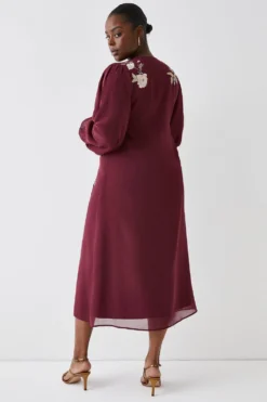Coast Plus Size Mirrored Orchid Button Midi Dress -Coast Sales Store bcc03727 berry xl 4