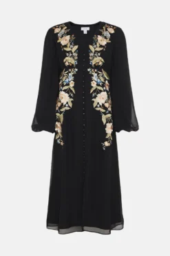 Coast Petite Mirrored Orchid Button Through Dress -Coast Sales Store bcc03731 black xl 3