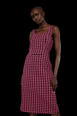 Coast Tweed Panelled Midi Pencil Dress