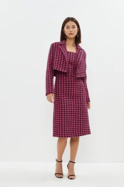 Coast Petite Tweed Panelled Midi Pencil Dress -Coast Sales Store bcc03746 pink xl 4