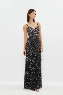 Coast Petite Premium Multi Colour Sequin Maxi Dress