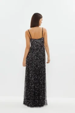 Coast Petite Premium Multi Colour Sequin Maxi Dress -Coast Sales Store bcc03750 black xl 2