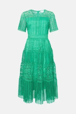 Coast Petite Midi Dress In Lace With Tiers -Coast Sales Store bcc03753 green xl 3