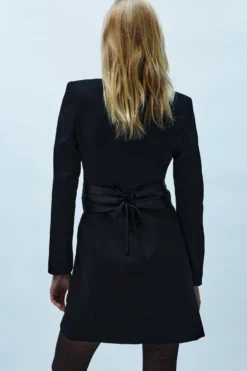 Coast Belted Fringe Detail Blazer Dress -Coast Sales Store bcc03827 black xl 2 scaled