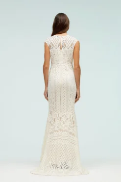 Coast Cap Sleeve Lace Fishtail Hem Maxi Dress -Coast Sales Store bcc03837 ivory xl 2 scaled