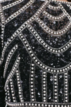 Coast Pearl Embellished Bodice Tulle Skirt Dress -Coast Sales Store bcc03855 black xl 4