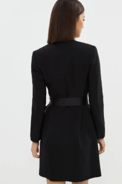 Coast Petite Premium Mini Tuxedo Belted Dress -Coast Sales Store bcc03919 black xl 2