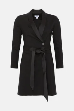 Coast Petite Premium Mini Tuxedo Belted Dress -Coast Sales Store bcc03919 black xl 3