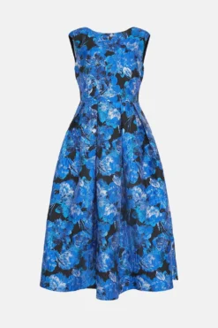 Coast Jacquard Dress With V Back -Coast Sales Store bcc03920 blue xl 3