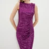 Coast Sequin Dress With Ruching