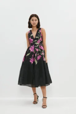 Coast Petite Organza Jacquard Dress