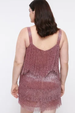 Coast Plus Premium Embellished Fringe Mini Dress -Coast Sales Store bcc03945 rose20gold xl 2