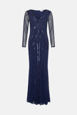 Coast Embellished V Neck Maxi Dress​ -Coast Sales Store bcc03952 navy xl 3