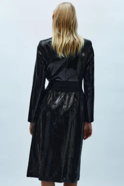 Coast Premium Sequin Satin Trim Belted Blazer Dress -Coast Sales Store bcc03976 black xl 2 scaled