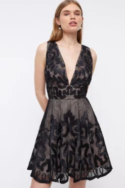 Coast Premium Mini Dress With Ribbon Applique