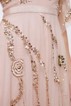 Coast Midi Dress With Hand Embellished Flowers -Coast Sales Store bcc03987 blush xl 4